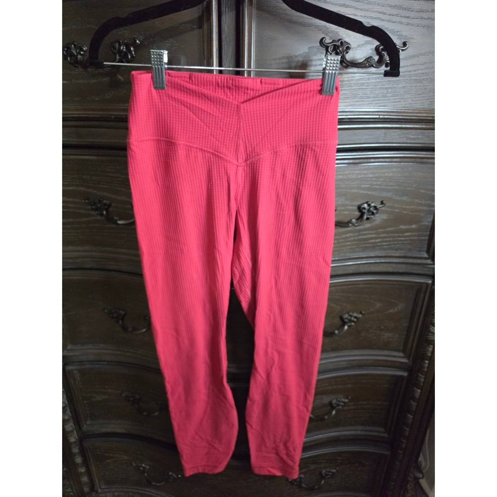 Lululemon Align High-Rise Pant 25 V-Waist Ribbed Pink LW5GAAS Size 4